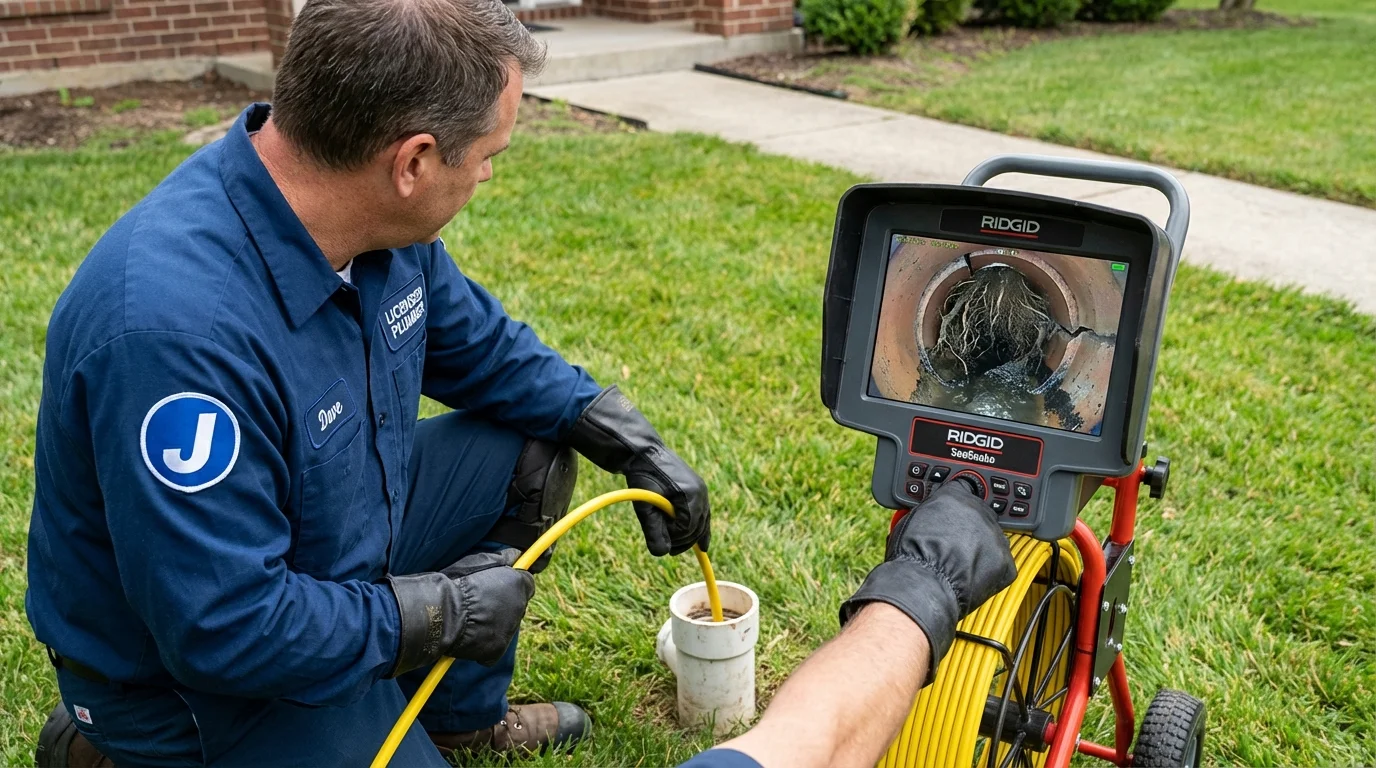 Sewer camera inspection being performed by Johns Plumbing LLC in Monument