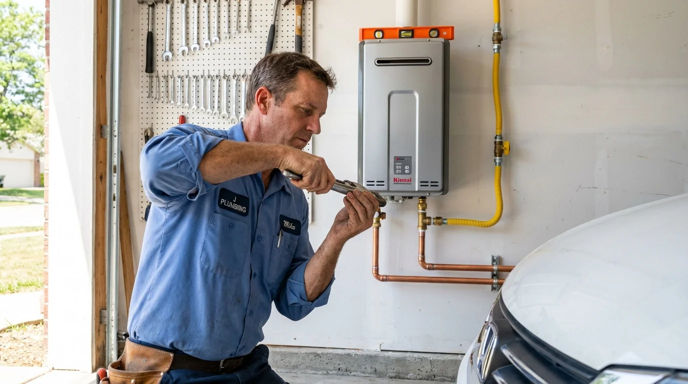 Tankless water heater installation by a Johns Plumbing LLC plumber in Monument